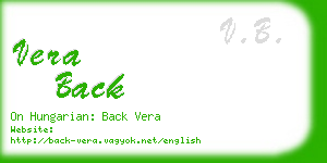 vera back business card